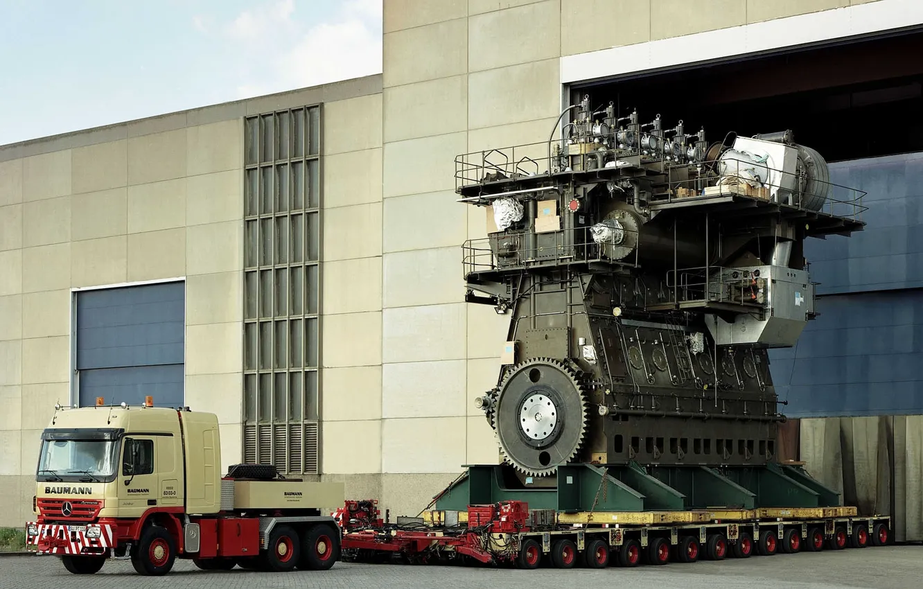 Photo wallpaper big, power, truck, ship, Diesel, engine