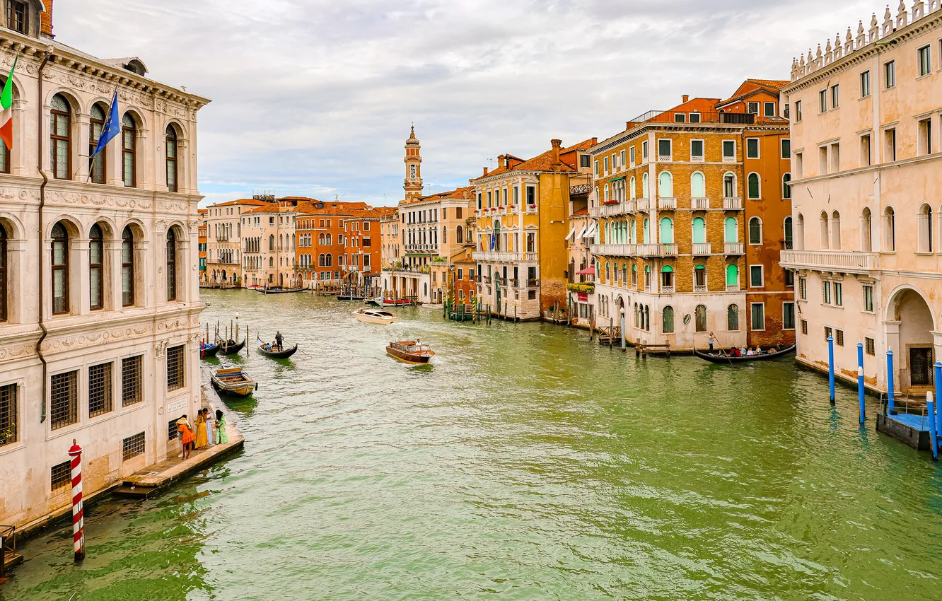 Photo wallpaper building, Italy, Venice, water channel