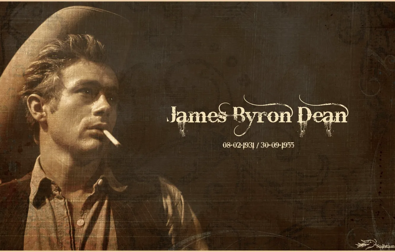 Photo wallpaper hat, cigarette, actor, James Byron Dean