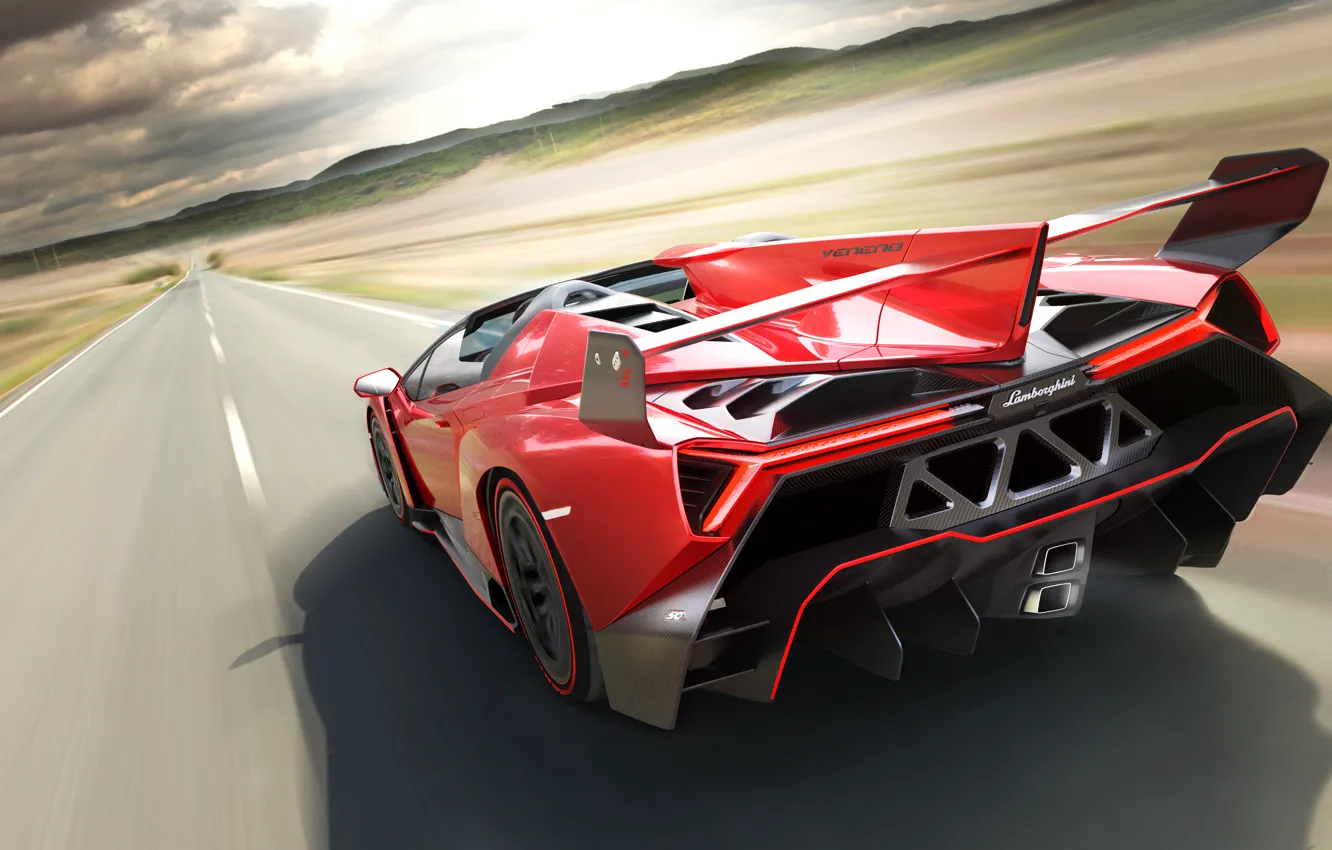 Photo wallpaper Roadster, Lamborghini, Speed, Ass, Speed, Supercar, Supercar, Veneno