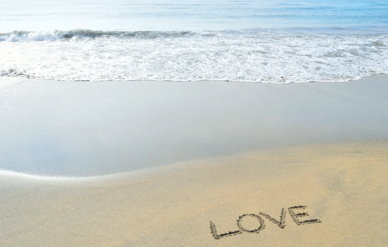Photo wallpaper sand, water, Beach, love