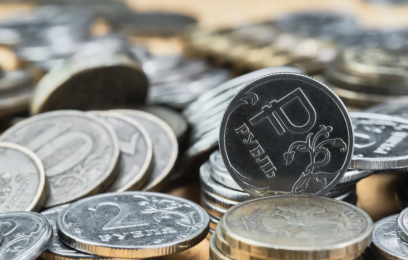 Photo wallpaper coins, currency, rubles