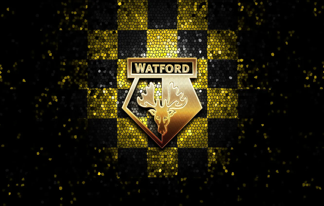 Photo wallpaper wallpaper, sport, logo, football, glitter, checkered, Watford