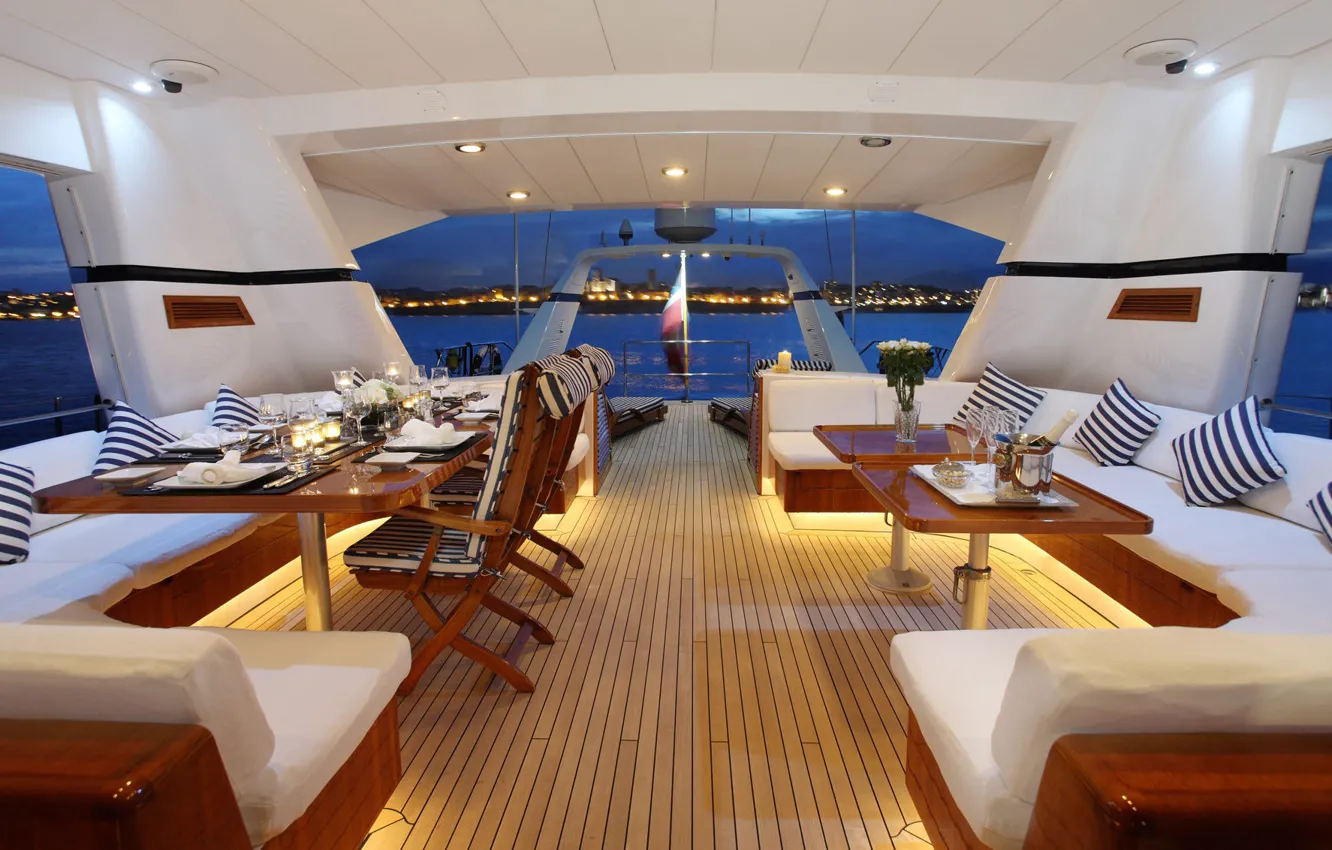 Photo wallpaper luxury, yacht, deck, motor