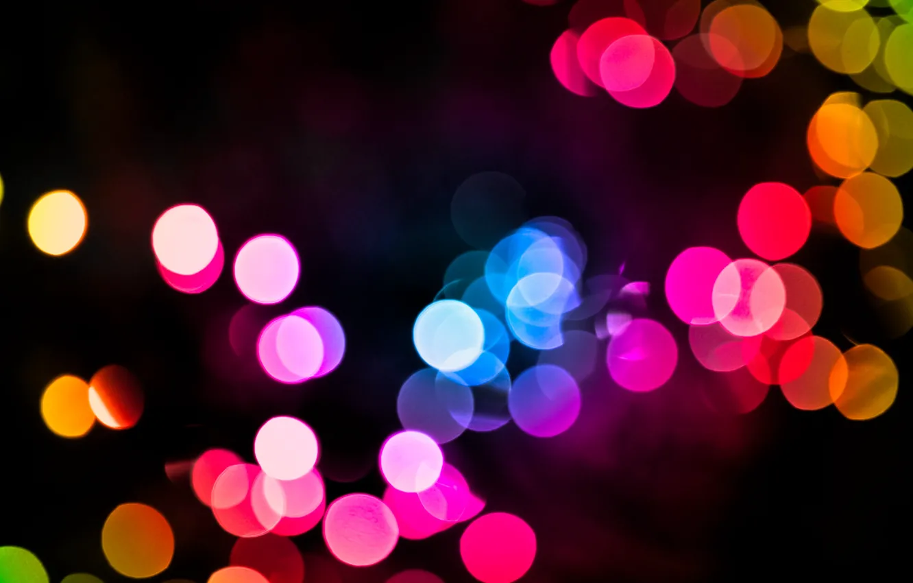 Photo wallpaper light, night, lights, garland