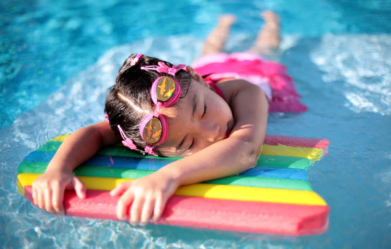 Photo wallpaper mood, girl, the pool