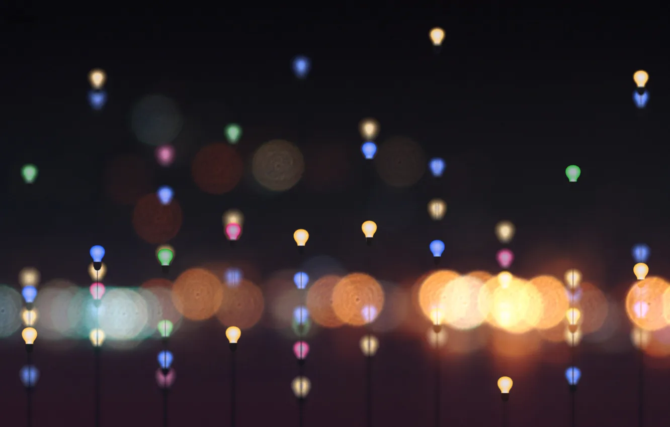 Photo wallpaper macro, night, lights, photo, background, Wallpaper, art