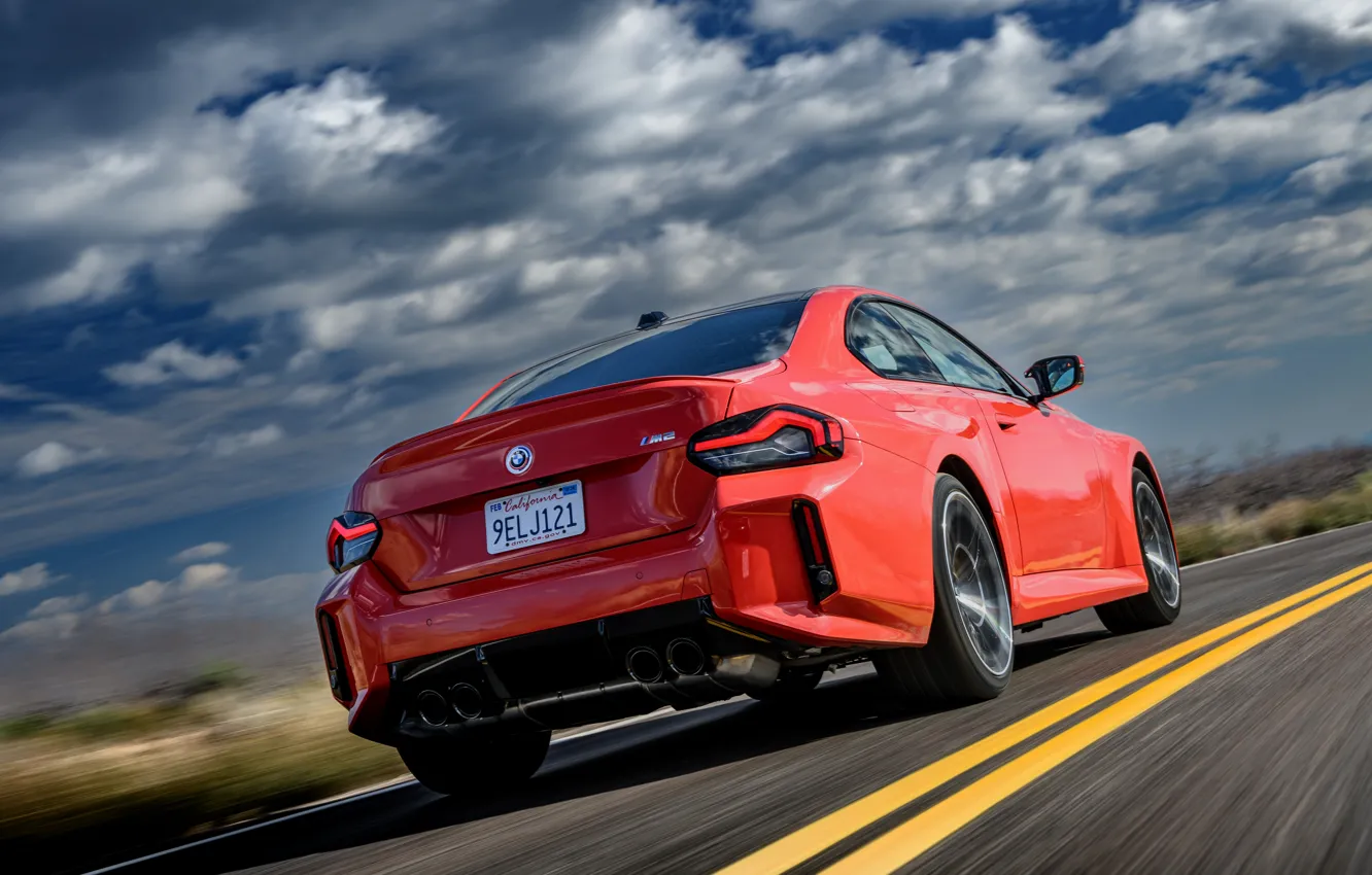 Photo wallpaper car, BMW, road, M2, G87, 🤢, BMW M2 AT