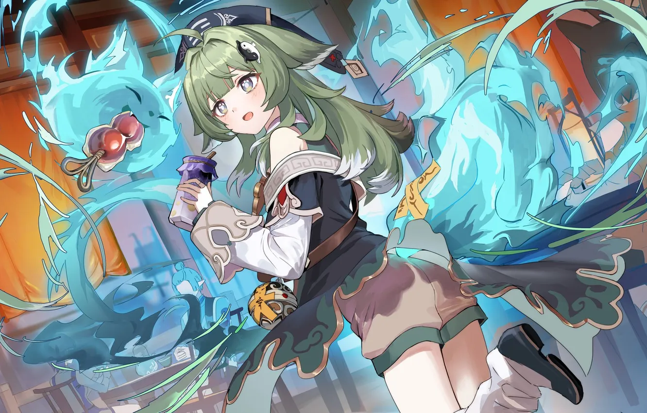 Photo wallpaper girl, lights, food, tail, Honkai: Star Rail, honkai (series), the same