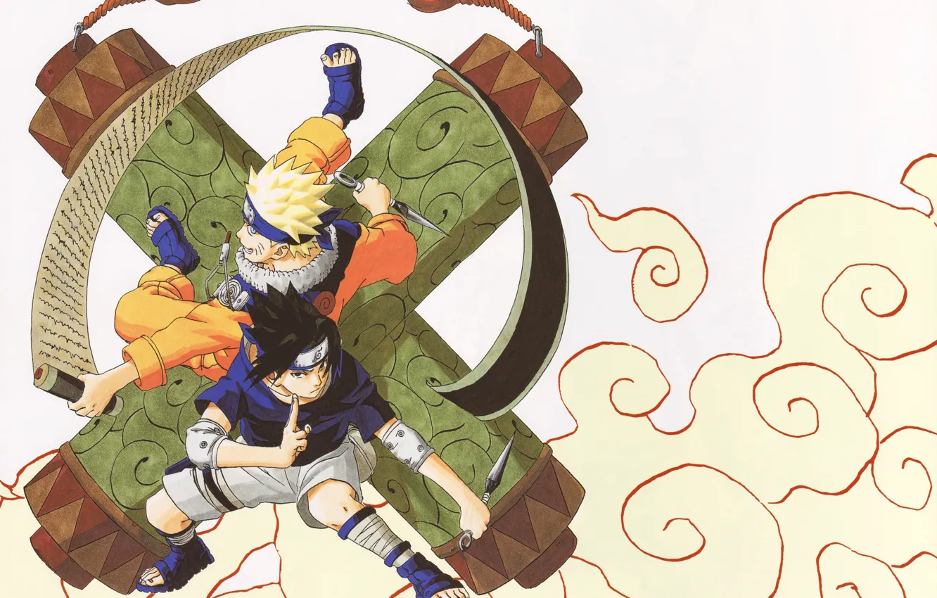 Photo wallpaper Naruto, Naruto, boys, Sasuke Uchiha, Uzumaki Naruto