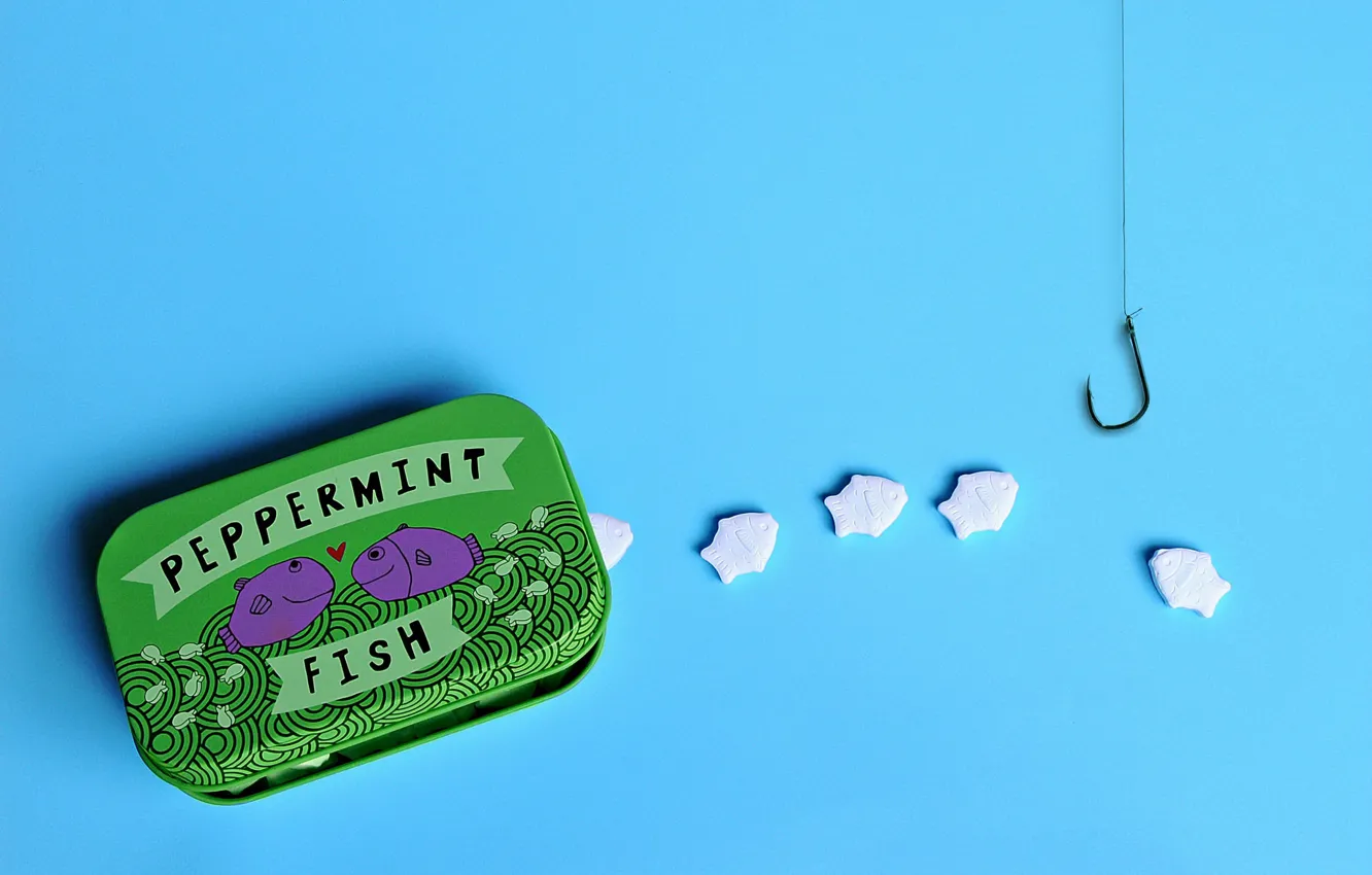 Photo wallpaper fish, background, candy