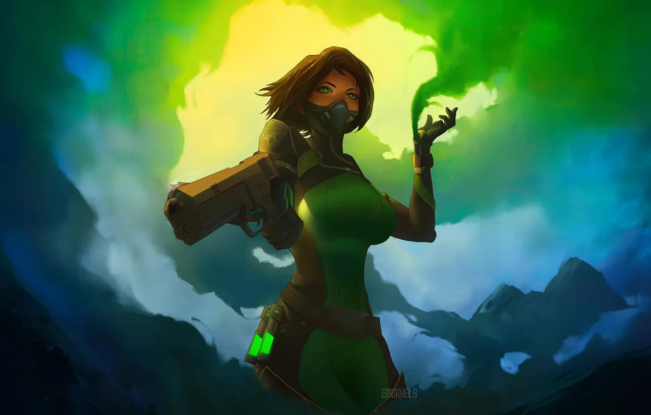 Photo wallpaper Viper, shield, Valorant