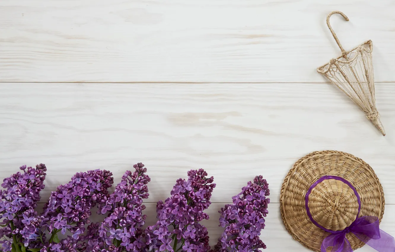 Photo wallpaper flowers, wood, flowers, lilac, spring, lilac