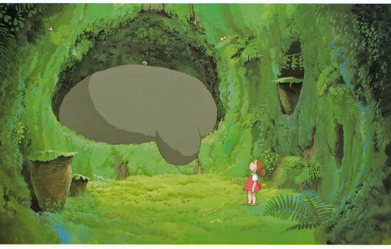 Photo wallpaper paw, being, my neighbor Totoro, fairy forest, Hayao Miyazaki, tonari no totoro, mei kusakabe, den