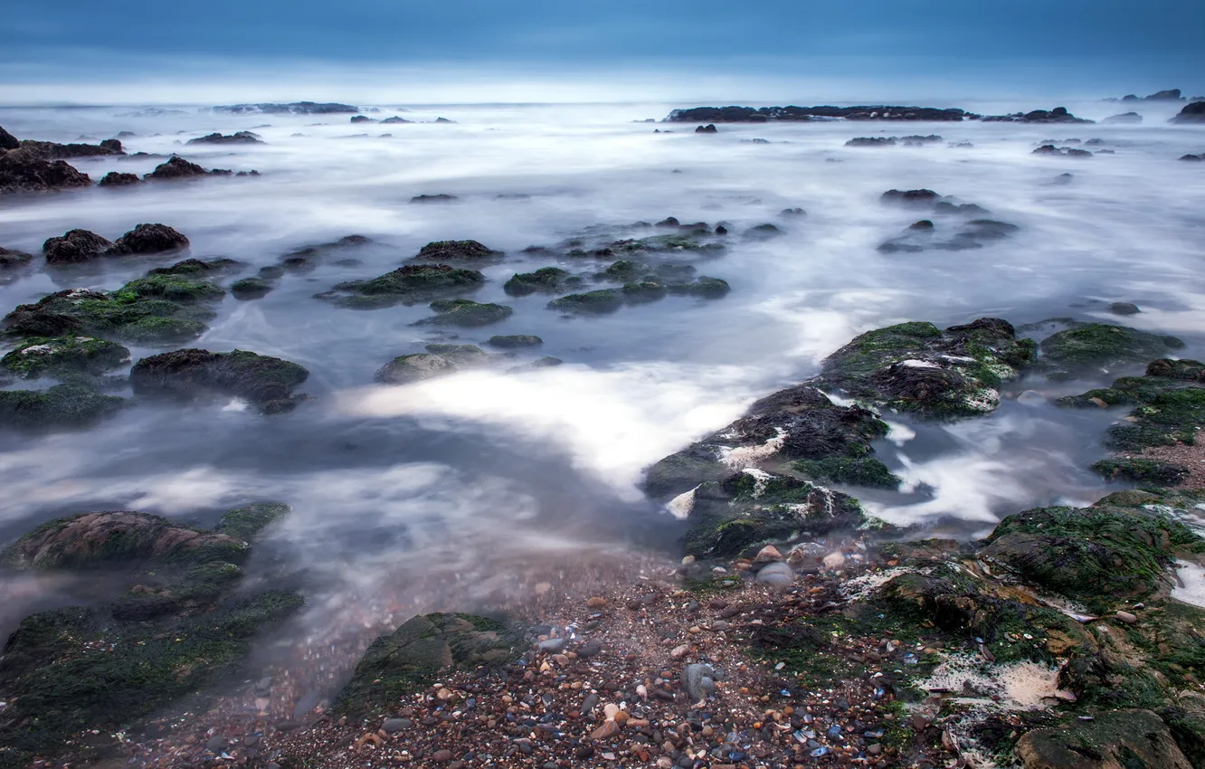 Photo wallpaper sea, landscape, sunset