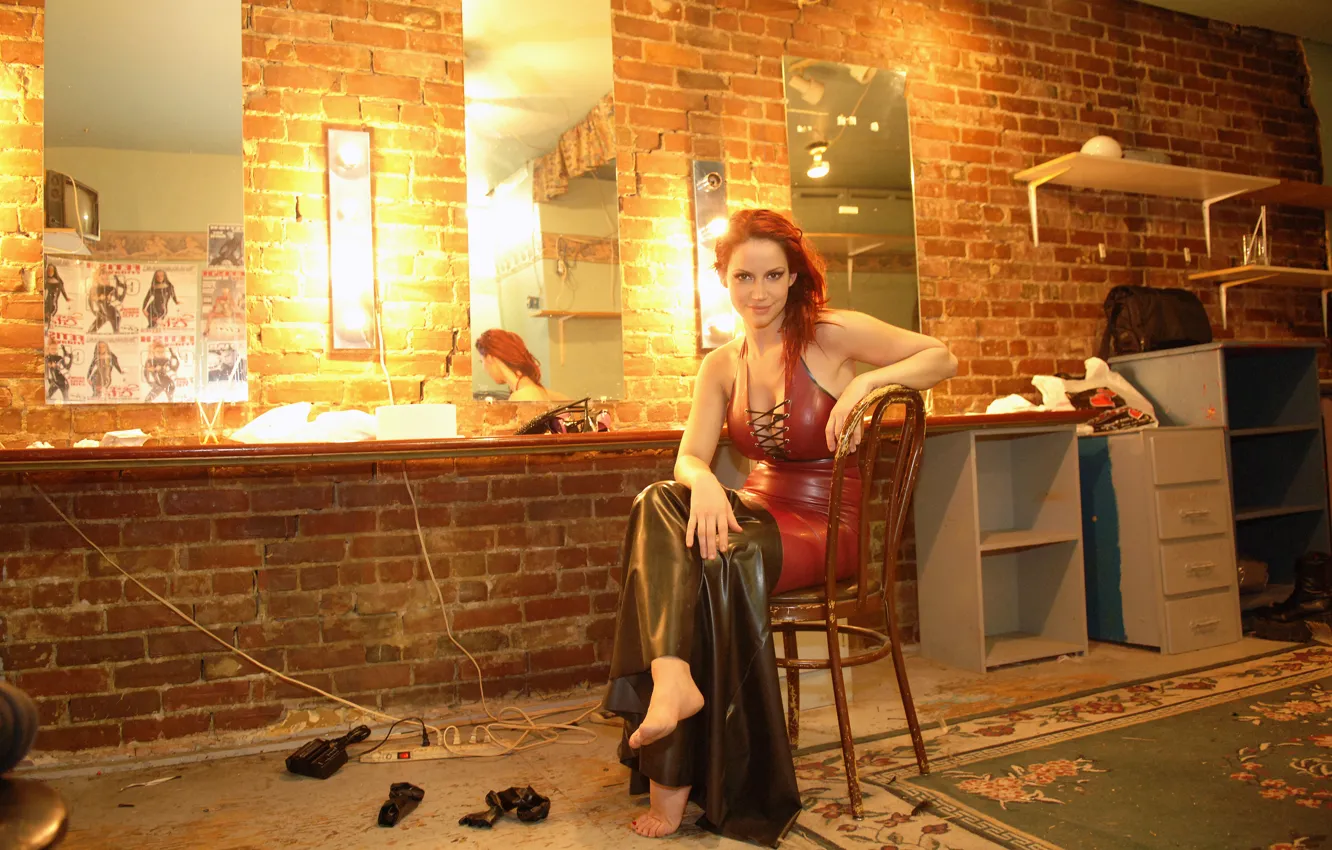 Photo wallpaper hot, Bianca Beauchamp, boobs, fetish, latex, Red hair