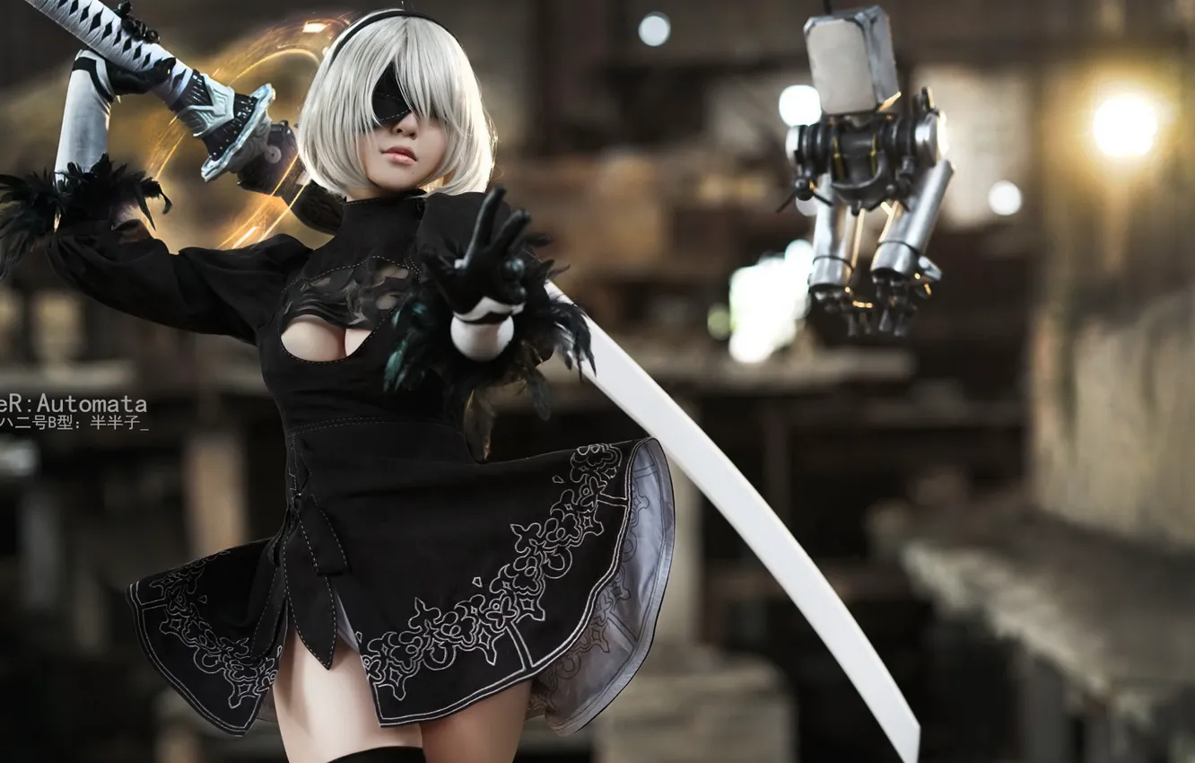 Photo wallpaper cosplay, Nier Automata, 2B, No. 2 Yorha