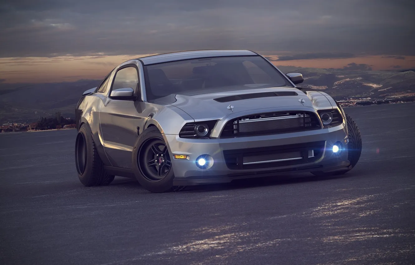 Photo wallpaper Mustang, Ford, Shelby, Ford, Mustang, Car, GT 500, Drag
