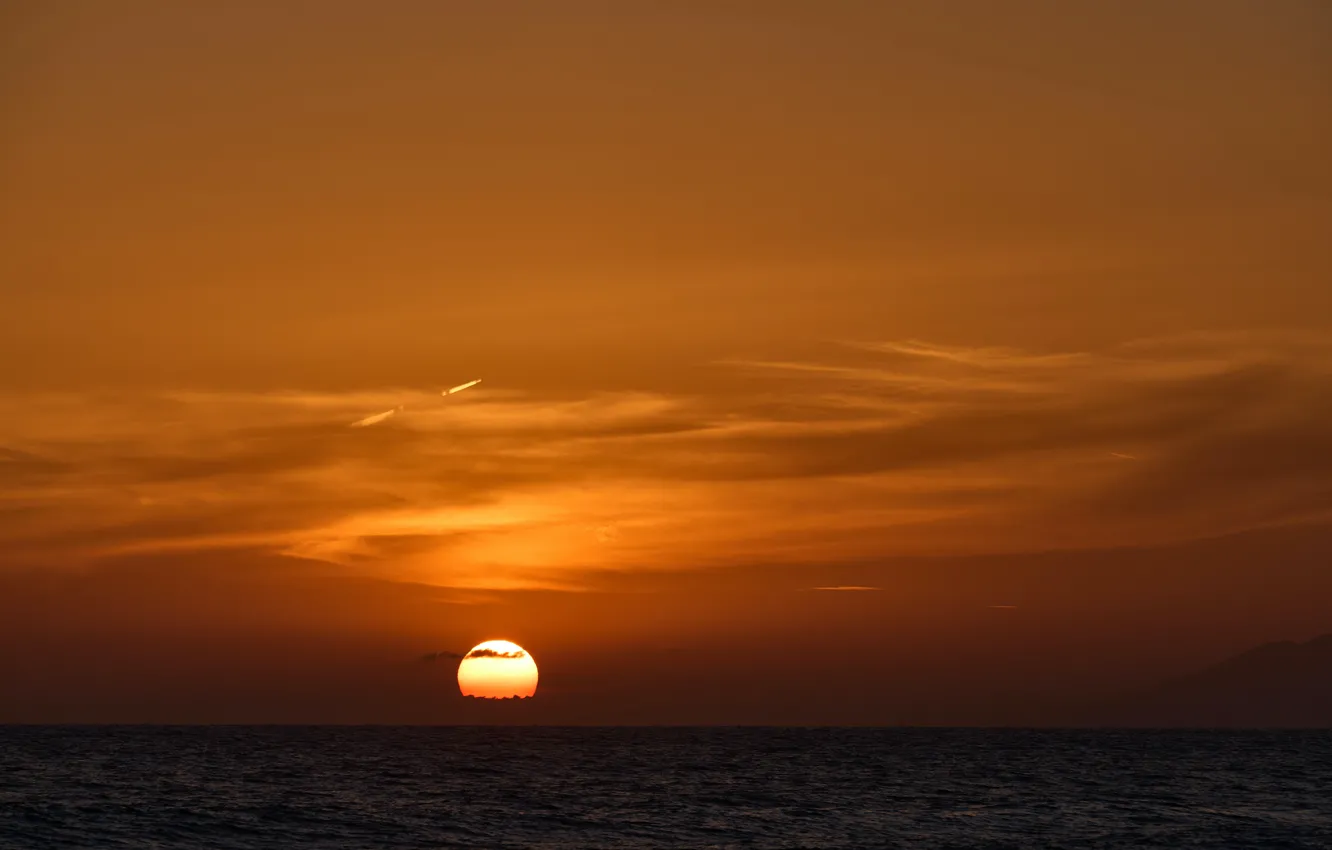Photo wallpaper sky, ocean, water, clouds, horizon, Sun Goes Down, Wolfgang Hasselmann