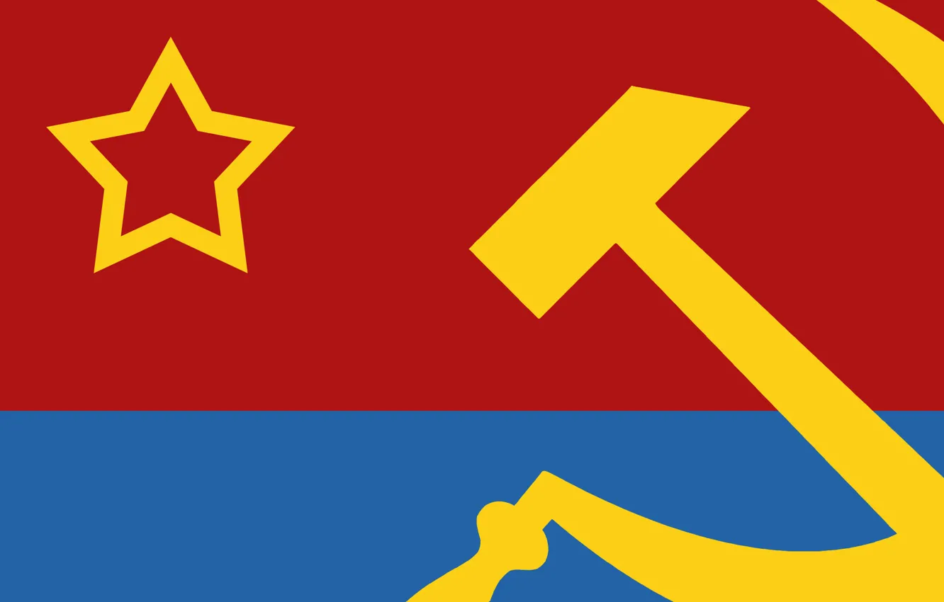 Photo wallpaper star, hammer, flag, hammer, the USSR