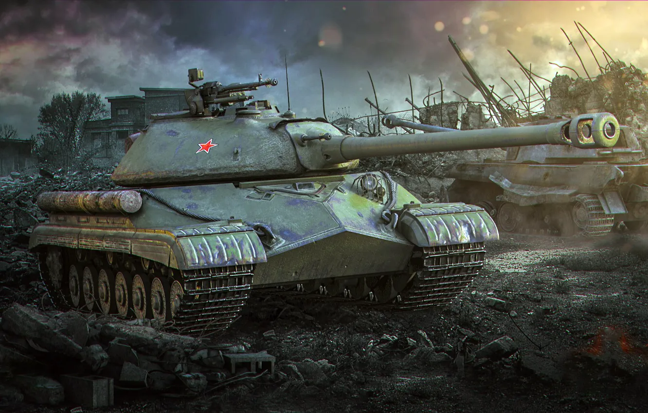 Photo wallpaper World of Tanks, Is-8, T-10, Object 730, Is-5