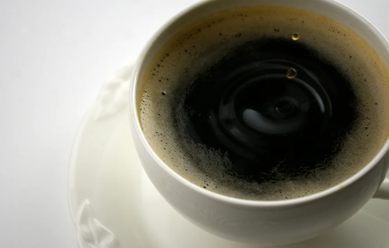 Photo wallpaper drops, coffee, ruffle, Cup