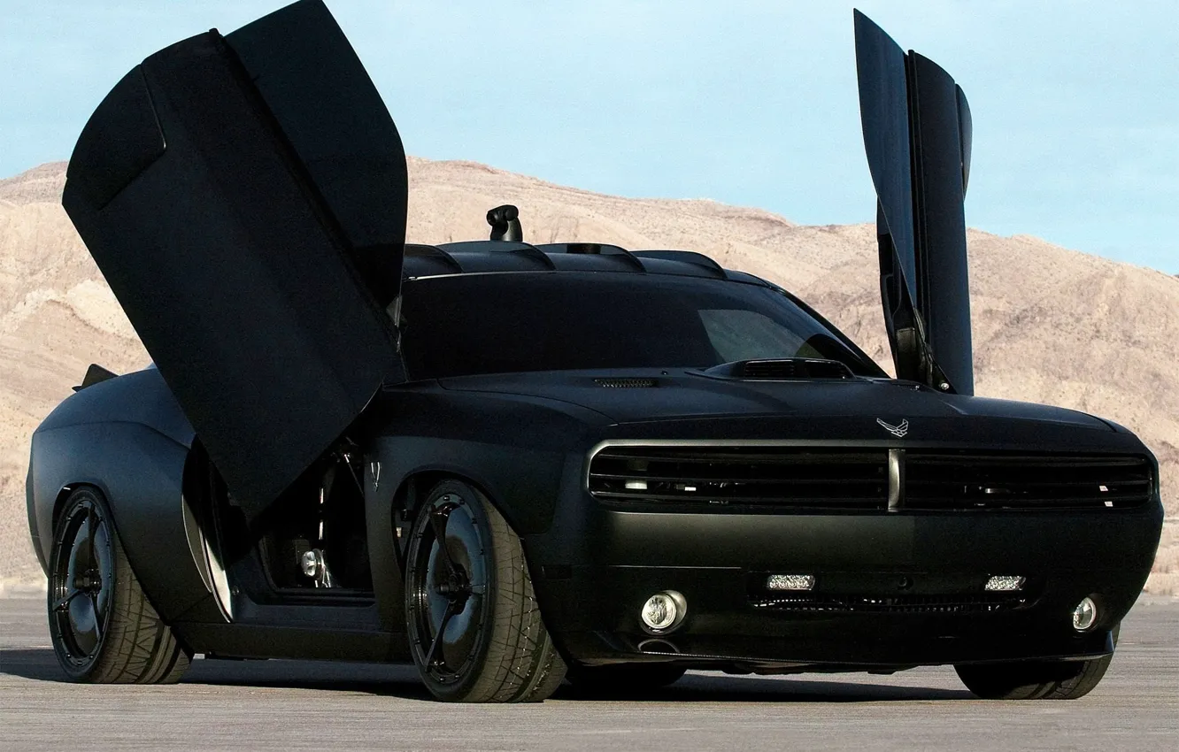 Photo wallpaper Concept, Matt, Dodge, Challenger, open doors, Lambo-doors, ‘Vapor’, Galpin Auto Sports