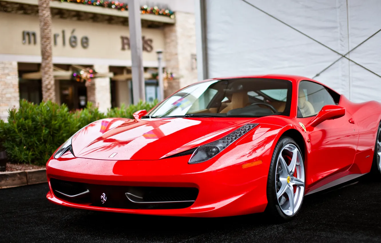 Photo wallpaper Ferrari, supercar, Red, Ferrari, red, 458, Italia