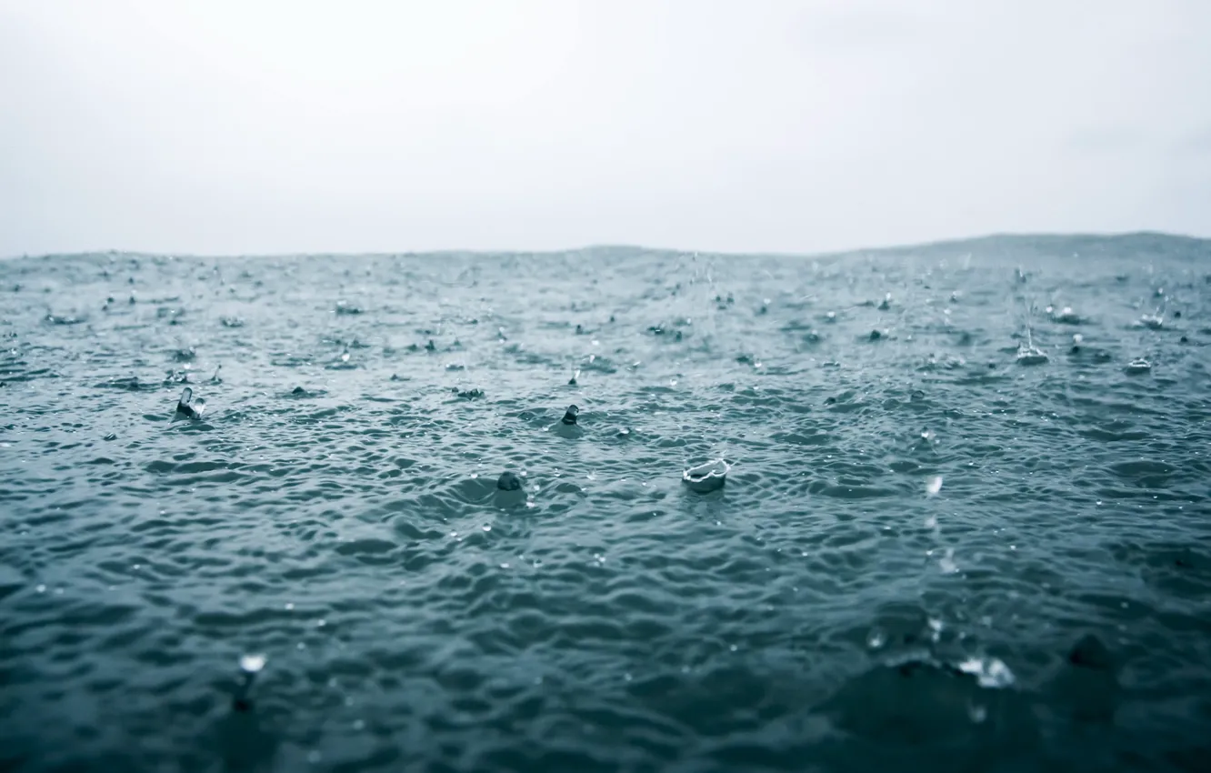 Photo wallpaper sea, water, rain