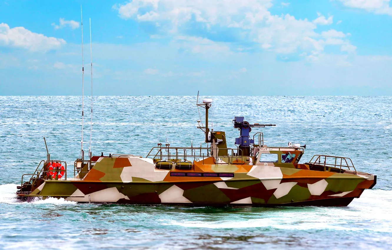Photo wallpaper sea, boat, Raptor, patrol