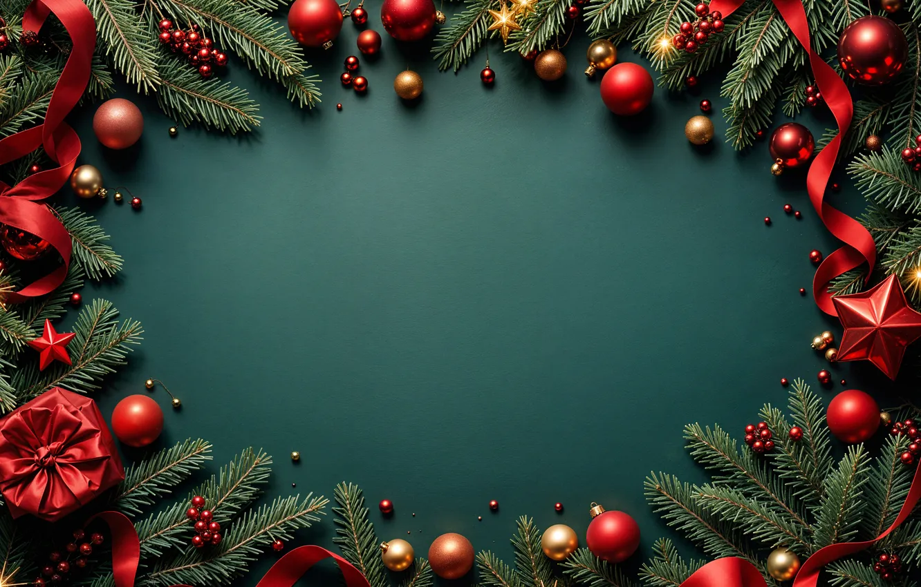 Photo wallpaper decoration, background, balls, new year, Christmas, golden, Christmas, balls