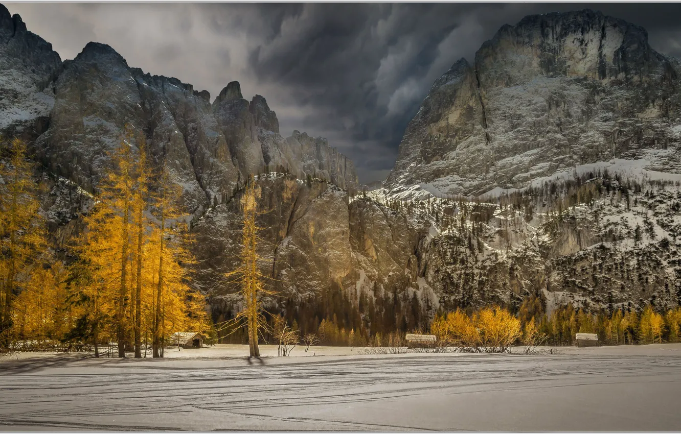 Photo wallpaper autumn, mountains, Alps, Italy
