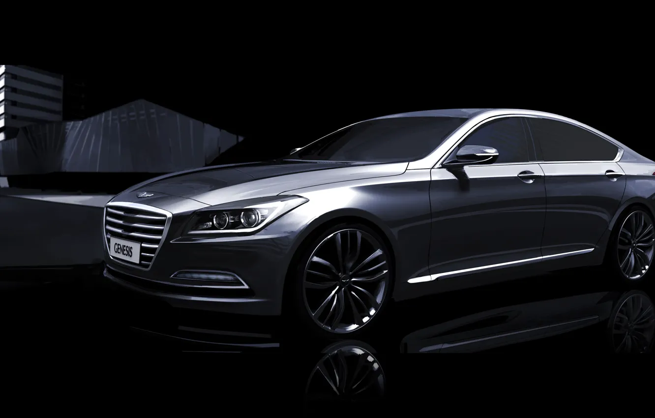 Photo wallpaper Hyundai, Genesis, teaser, Hyundai, G90