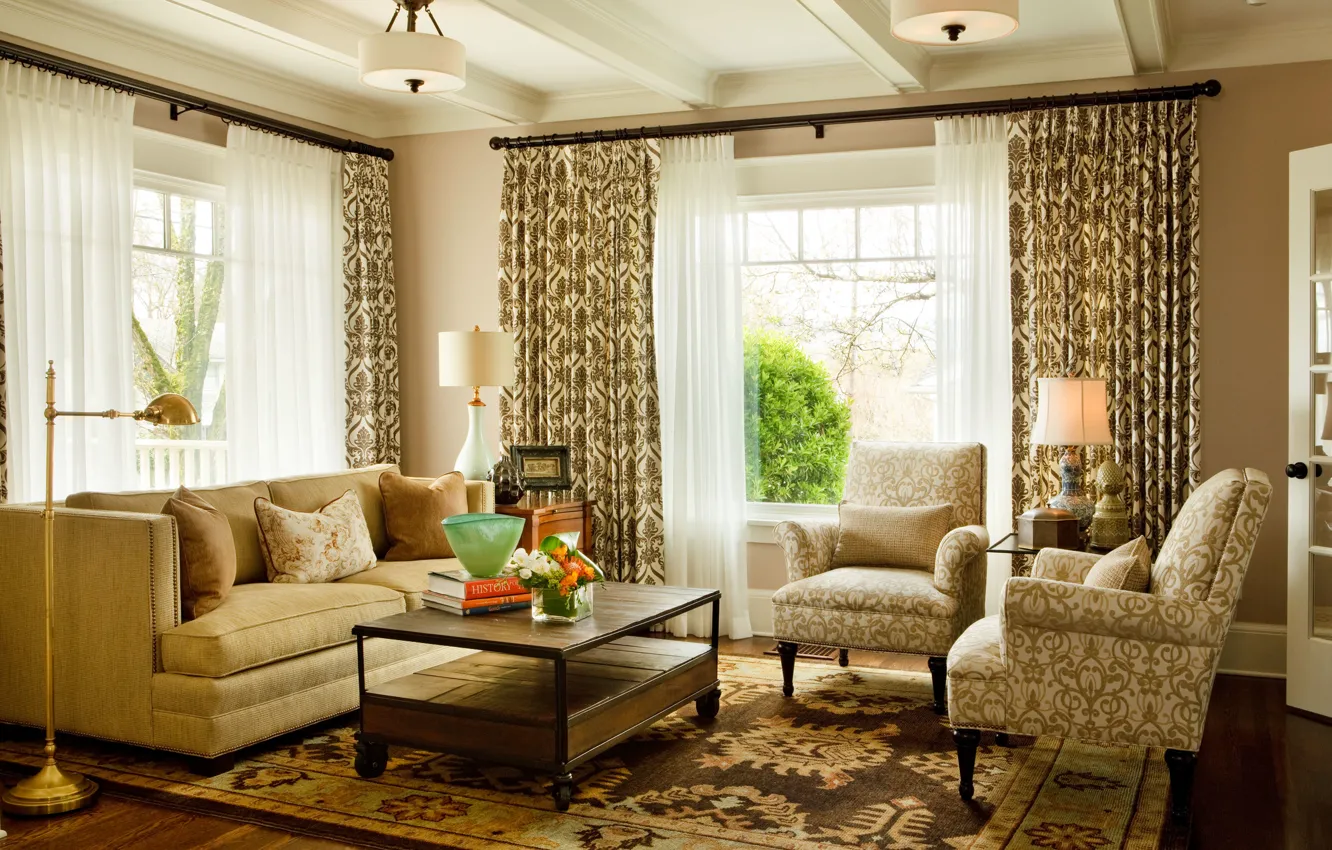 Photo wallpaper design, style, room, interior, living room