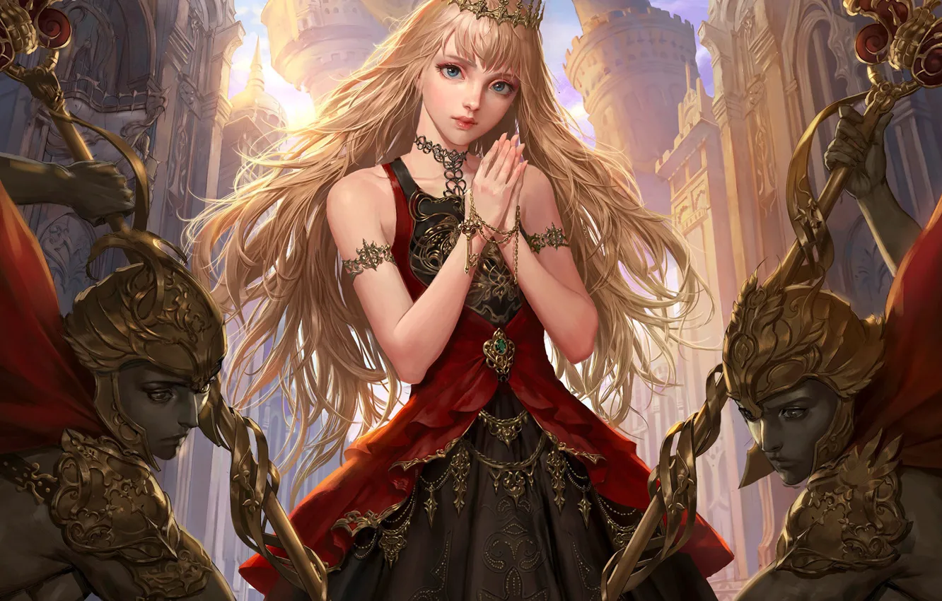 Photo wallpaper look, girl, crown, dress, art, fantasy, guardians, Legend of the Cryptids