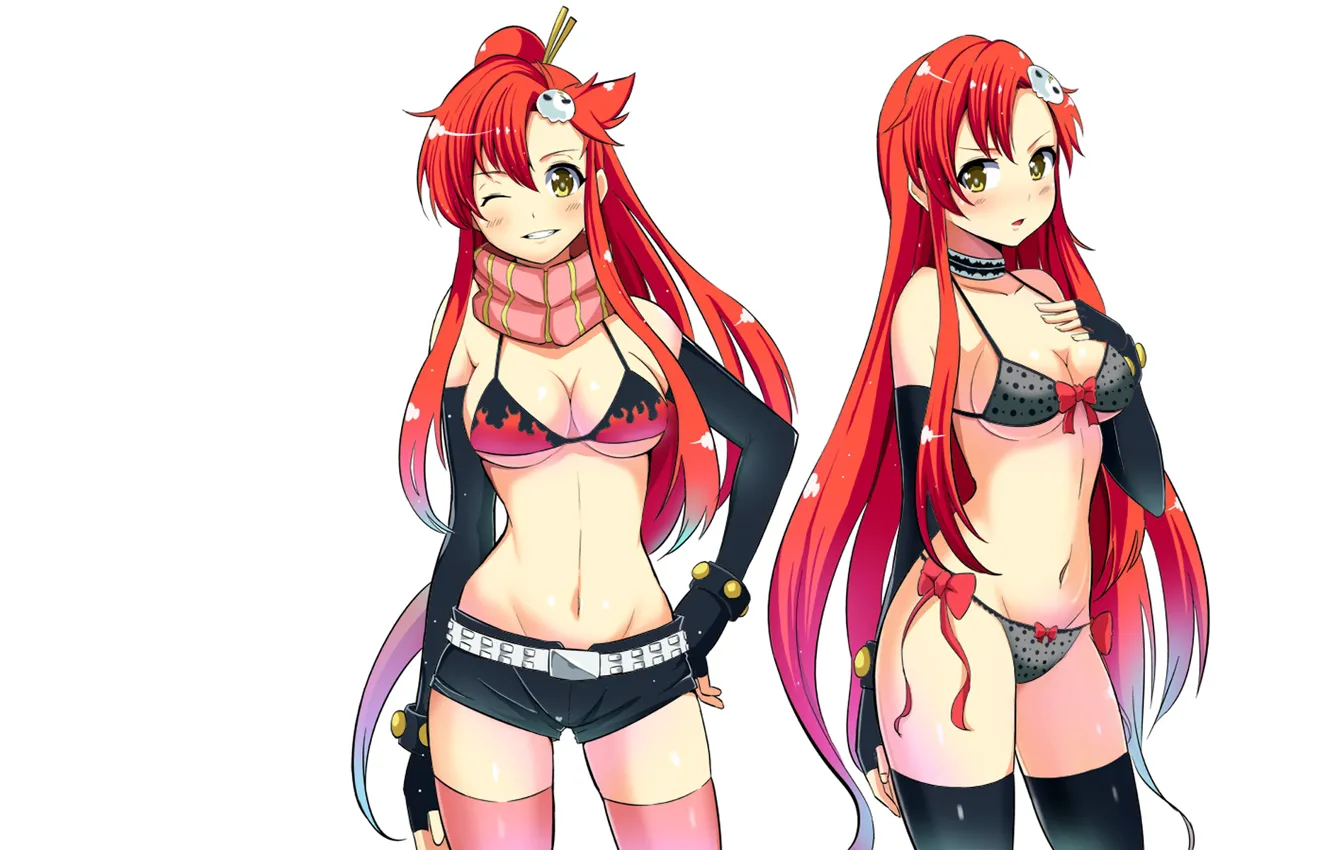 Photo wallpaper girl, background, art, Tengen Toppa Gerren Gurren Lagann