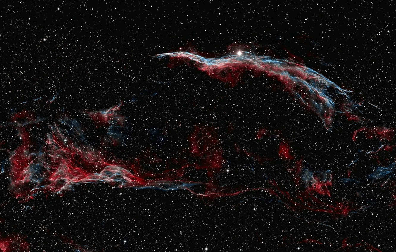 Photo wallpaper space, nebula, nebulae, The Veil Nebula, NGC 6979, NGC 6960, Pickering's Triangle, The Witch's Broom
