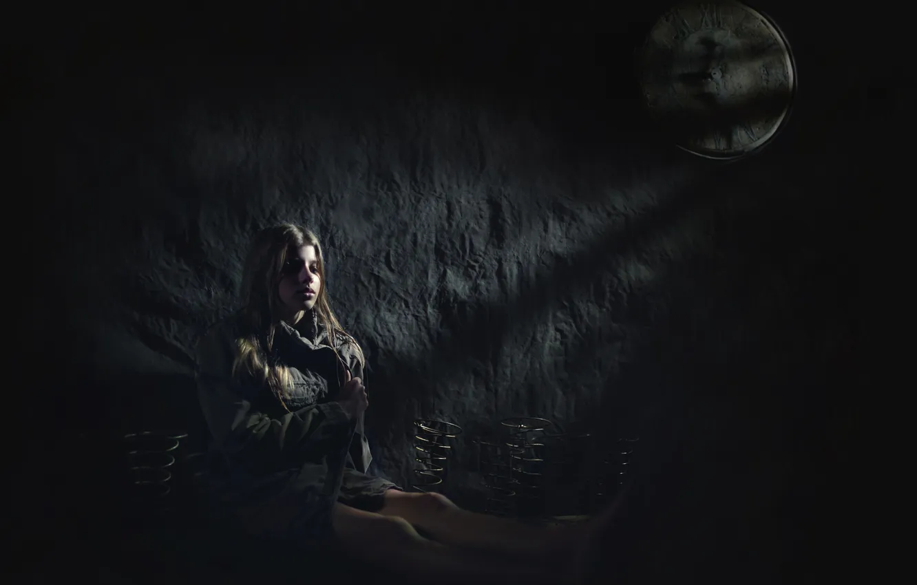 Photo wallpaper girl, darkness, Vadim Morozov