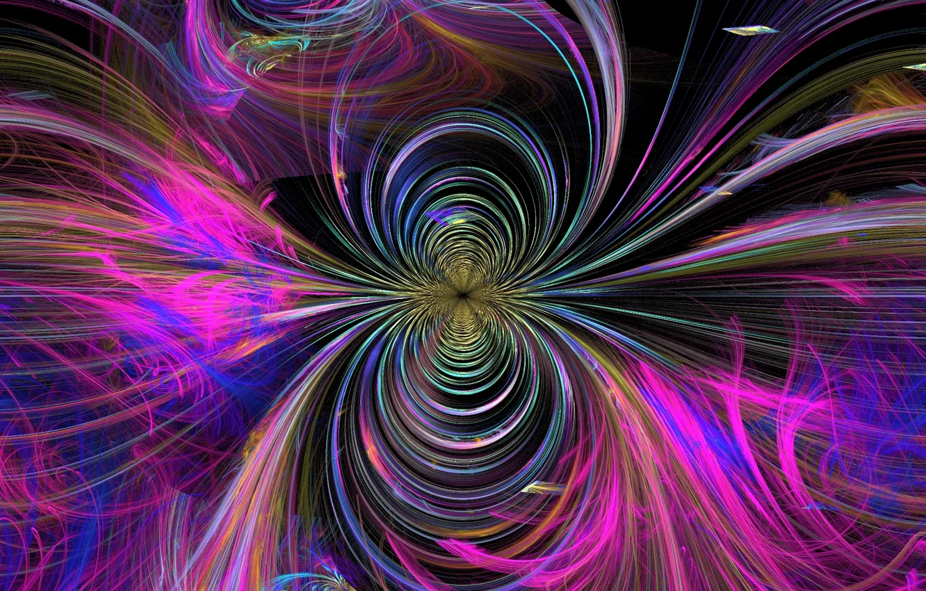 Photo wallpaper wave, line, abstraction, strip, graphics, figure, fractal, the tunnel