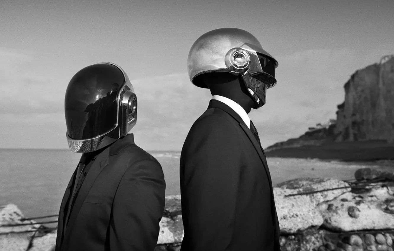 Photo wallpaper music, wallpaper, Music, Daft Punk, Thomas Bangalter, black and white photo, Thomas Bangalter, Daft Punk