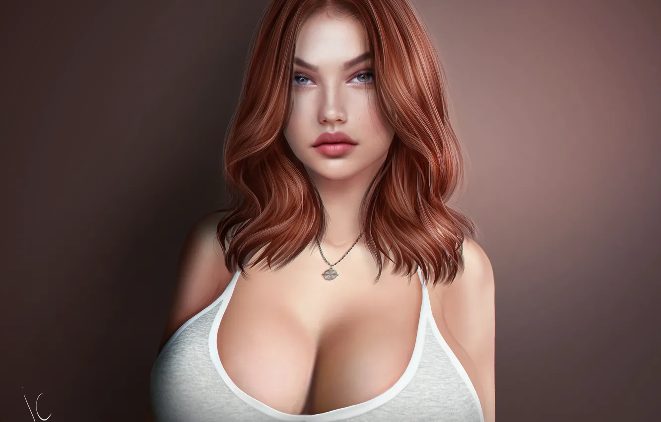 Photo wallpaper chest, face, hair, large, cutie