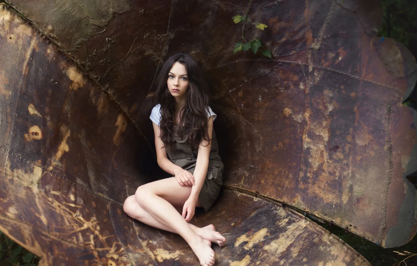 Photo wallpaper girl, pose, sweetheart, model, portrait, brunette, legs, beautiful