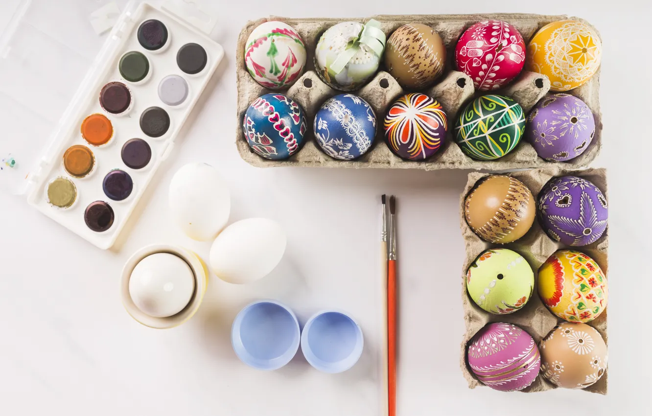 Photo wallpaper Easter, Eggs, Holiday, Paint