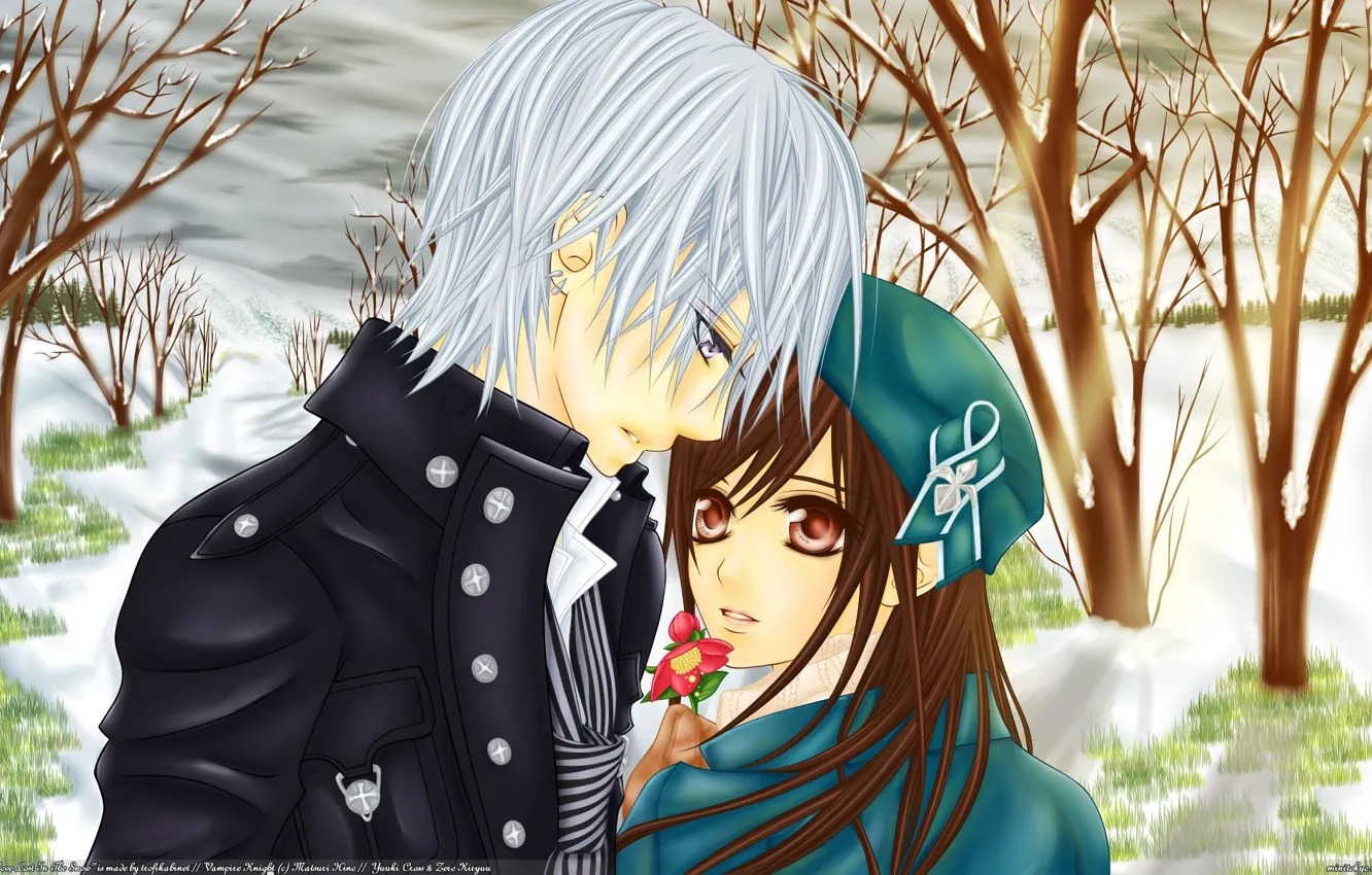 Photo wallpaper romance, anime, art, pair, vampire knight, vampire knight