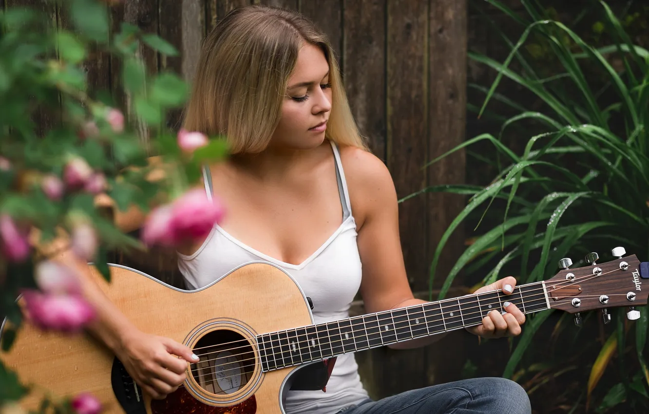 Photo wallpaper girl, the game, guitar