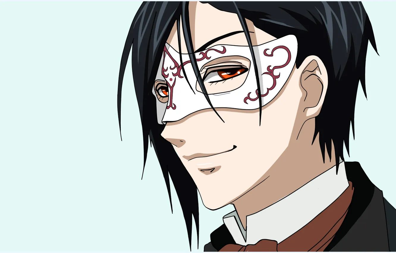 Photo wallpaper mask, kuroshitsuji, Sebastian, dark Butler, mask, Sebastian, Black Butler