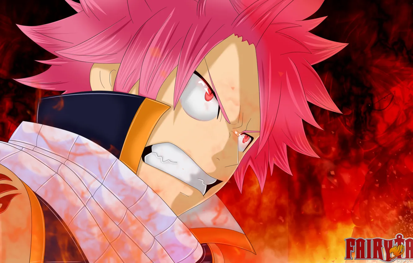 Photo wallpaper fire, flame, game, anime, power, face, punch, asian