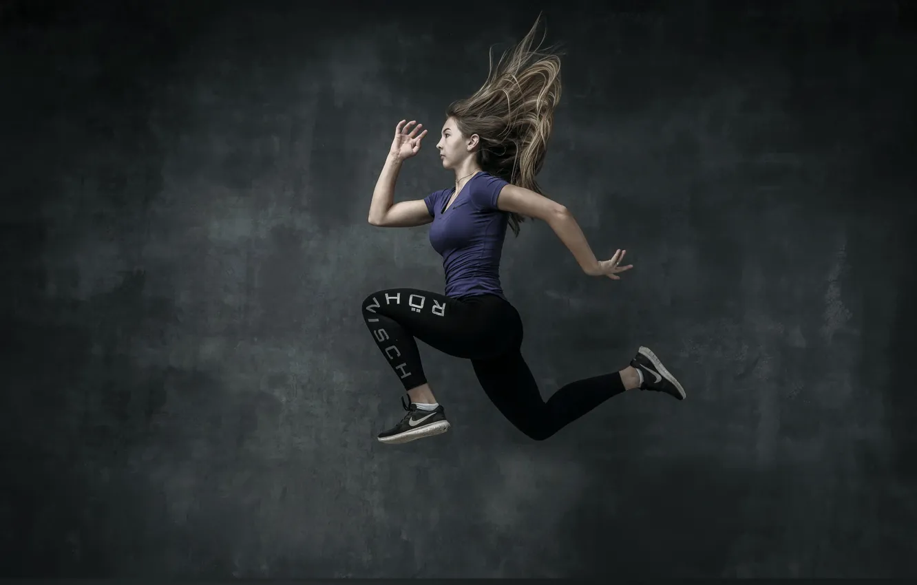 Photo wallpaper girl, sport, running
