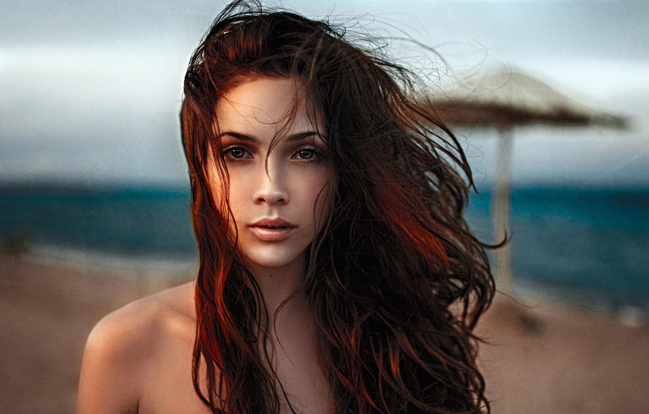 Photo wallpaper portrait, George Chernyadev, Kseniya Kokoreva, the sea