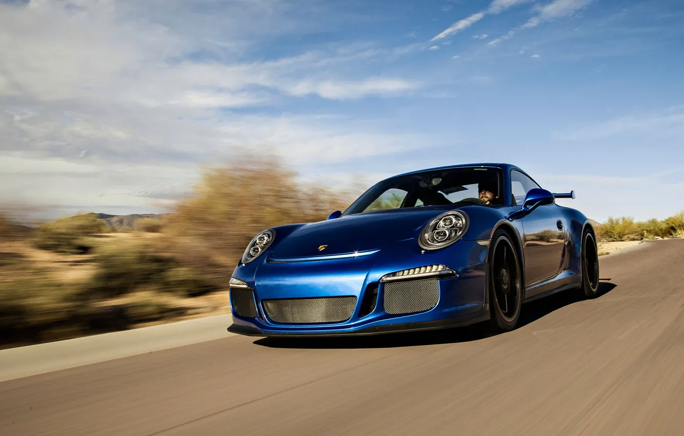 Photo wallpaper 911, Porsche, supercar, Porsche, blue, GT3